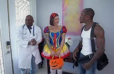 Ivy Lebelle goes trick or treating for double penetration - BangTrickery