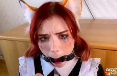 Deep Sloppy Blowjob From Sweetie Fox In School Uniform - Cum On Glasses