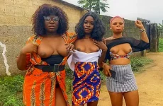 Horny African Babes Show Tits For Real Lesbian Threesome After Jungle Rave